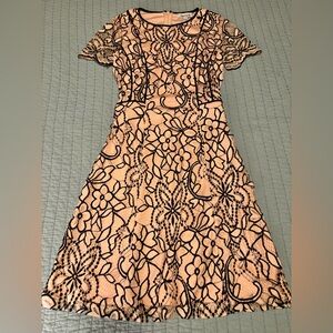 Kensie pink and black lace mini dress- 2